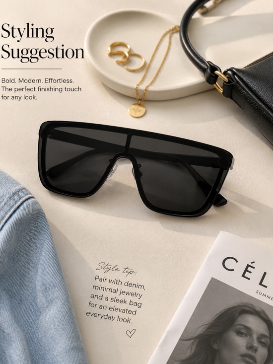 Saint Laurent Black Classic Sunglasses Mask 002 main image 5
